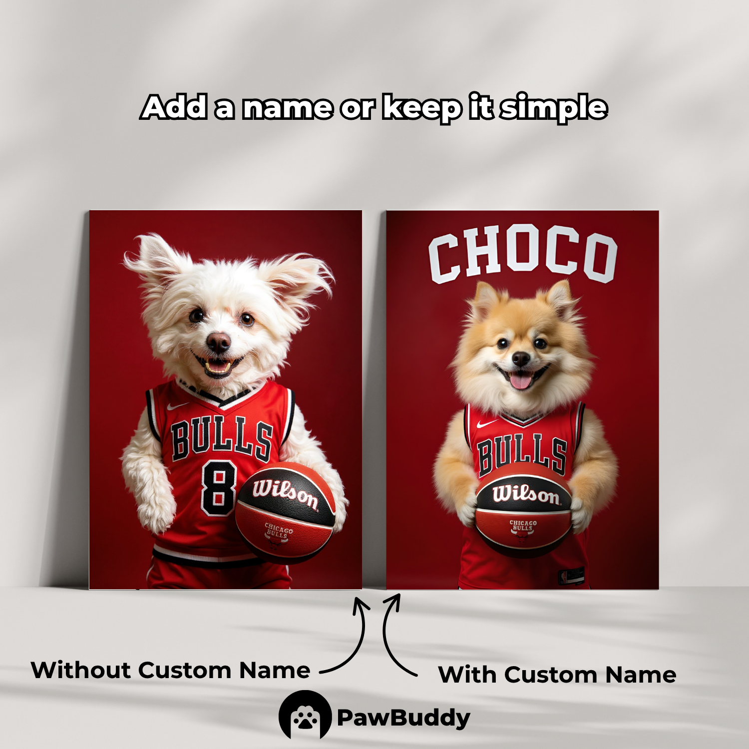 Custom Pet Poster Bold Red Basketball Portrait – Personalized High-Resolution Matte Print for Wall Art, Home Decor, or Unique Gifts for Pet Lovers (Frame Not Included)