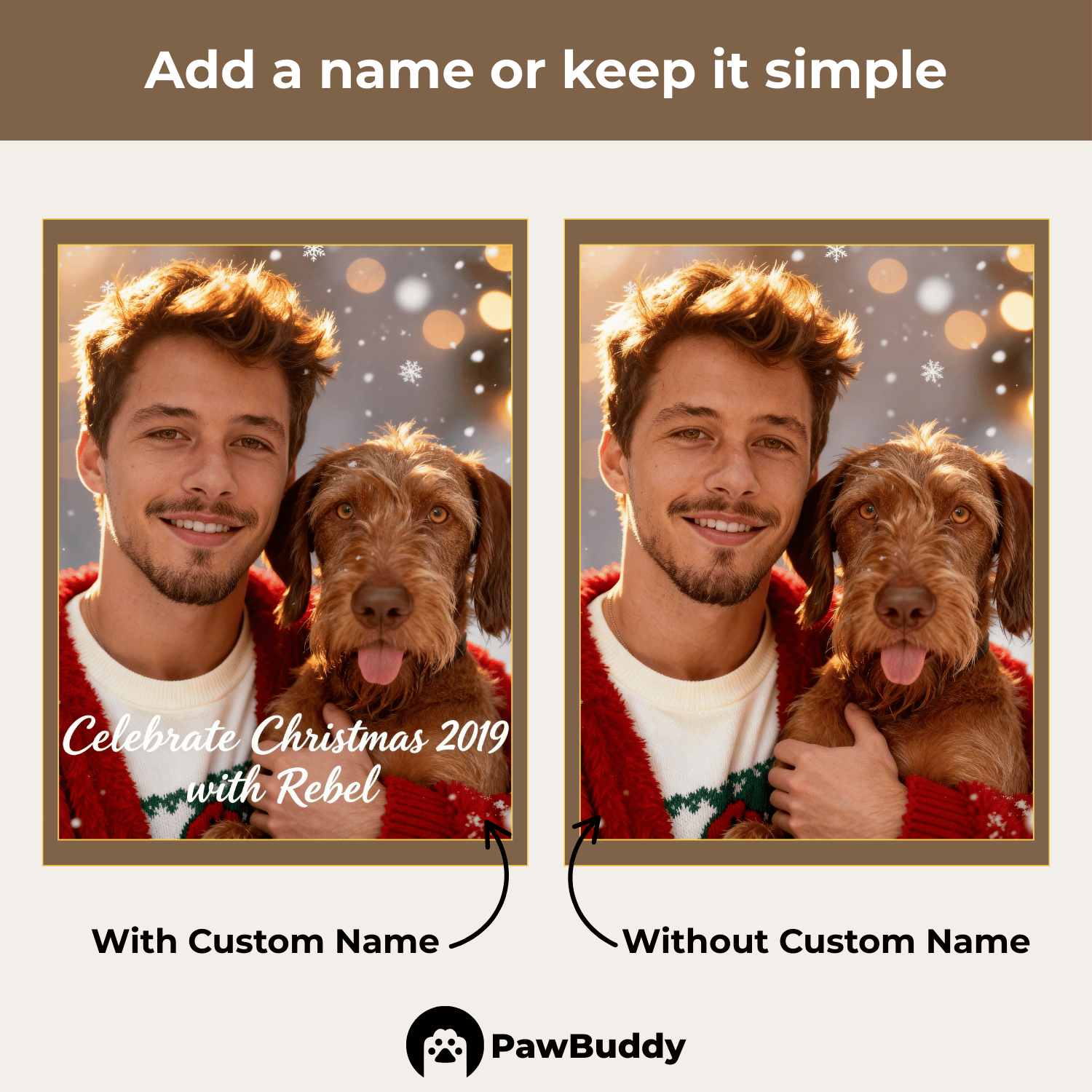 Custom Human & Pet Portrait Christmas Sparkle Moment Digital Artwork - Personalized High Resolution Artwork for Pet Lovers, Perfect for Online Sharing or as a Unique Holiday Keepsake