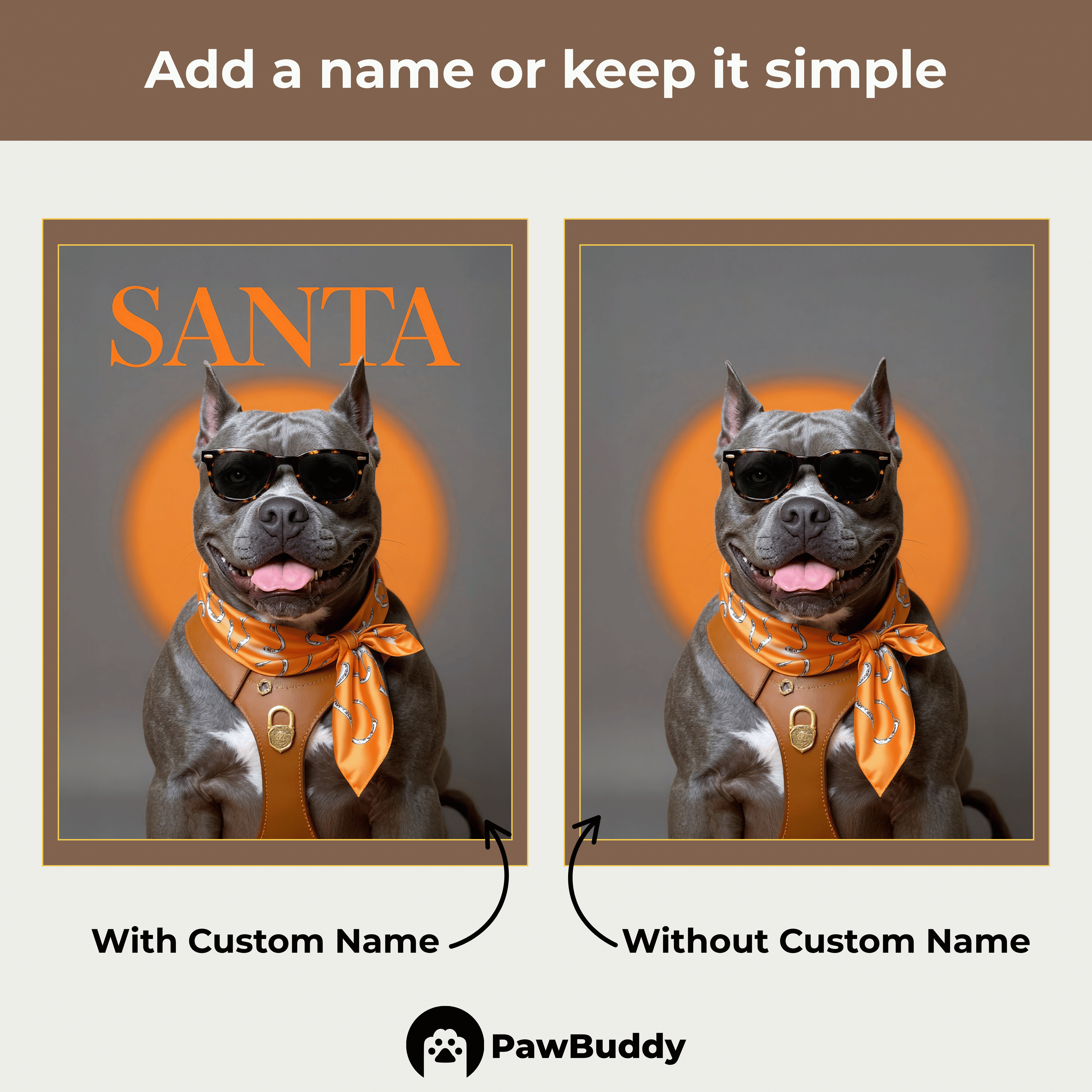 Custom Pet Portrait Equestrian Luxe Orange Elegance Digital Artwork – Personalized High-Resolution Artwork for Pet Lovers, Perfect for Online Sharing or as a Unique Fashion-Inspired Keepsake