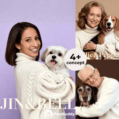 Custom Human & Pet Portrait Studio Color Backdrop Portrait Collection Digital Artwork - Personalized High Resolution Artwork for Pet Lovers, Perfect for Online Sharing or as a Unique Holiday Keepsake