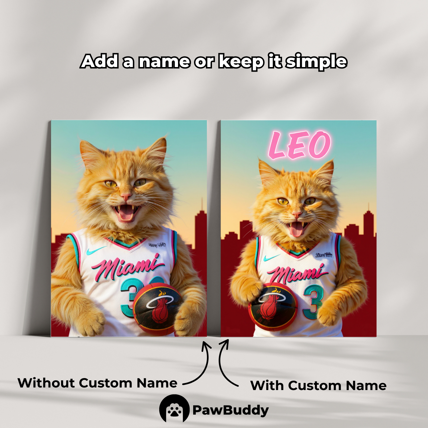 Custom Pet Poster Sunset City Basketball Portrait – Personalized High-Resolution Matte Print for Wall Art, Home Decor, or Unique Gifts for Pet Lovers (Frame Not Included)