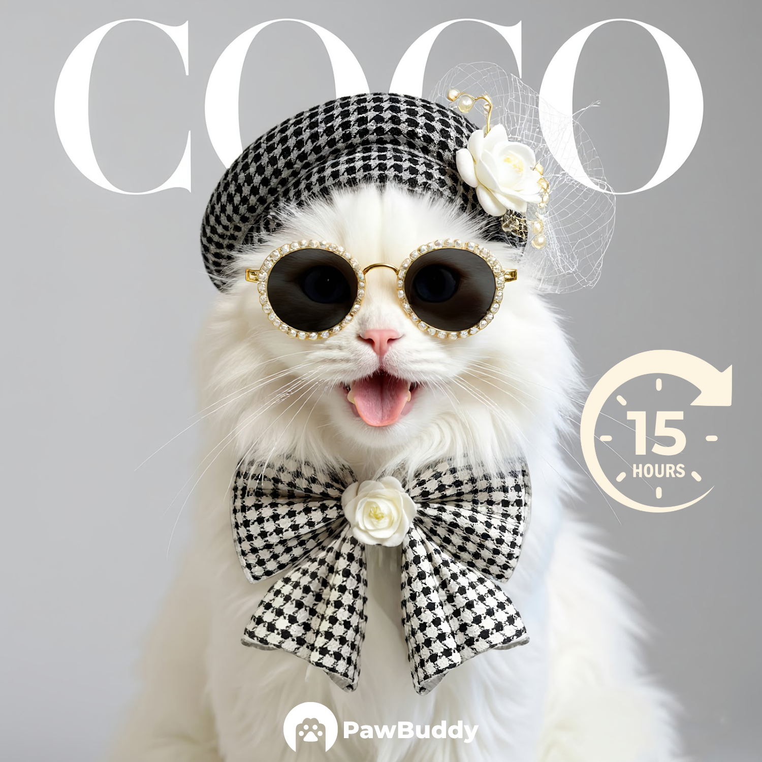 Custom Pet Portrait Parisian Camellia Elegance Digital Artwork – Personalized High-Resolution Artwork for Pet Lovers, Perfect for Online Sharing or as a Unique Elegant Keepsake