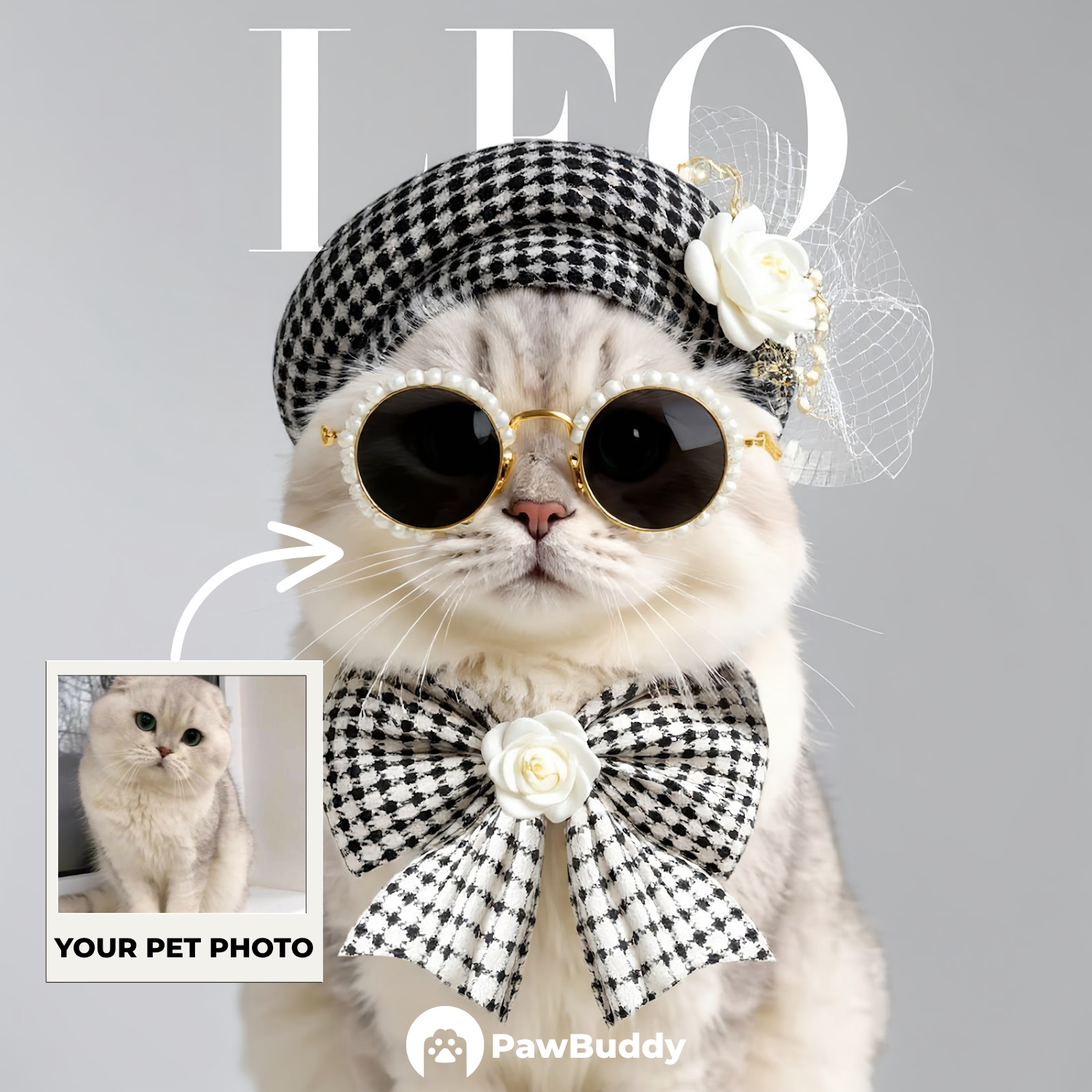 Custom Pet Portrait Parisian Camellia Elegance Digital Artwork – Personalized High-Resolution Artwork for Pet Lovers, Perfect for Online Sharing or as a Unique Elegant Keepsake