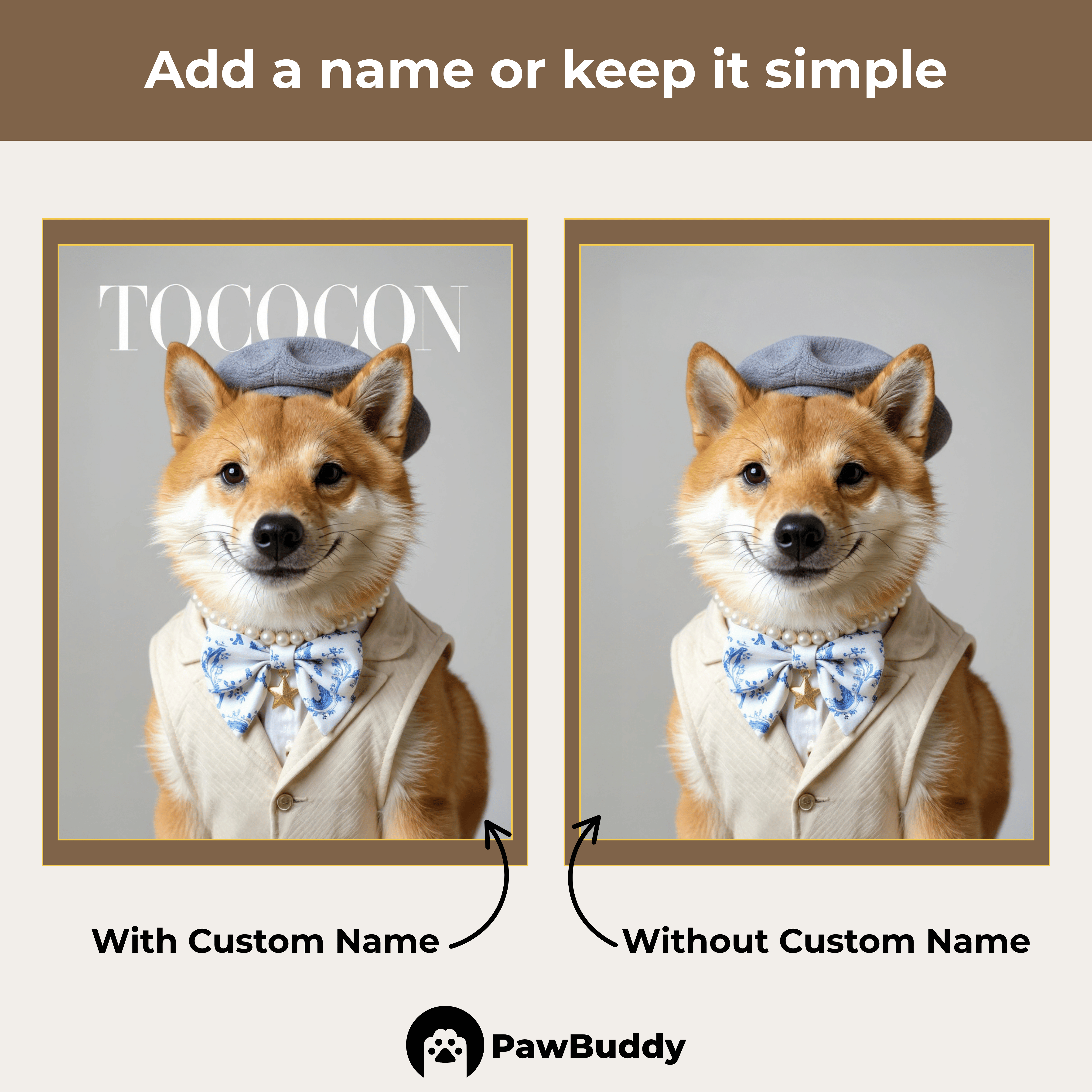 Custom Pet Portrait Parisian Blue Toile Couture Style Digital Artwork – Personalized High-Resolution Artwork for Pet Lovers, Perfect for Online Sharing or as a Unique Elegant Keepsake