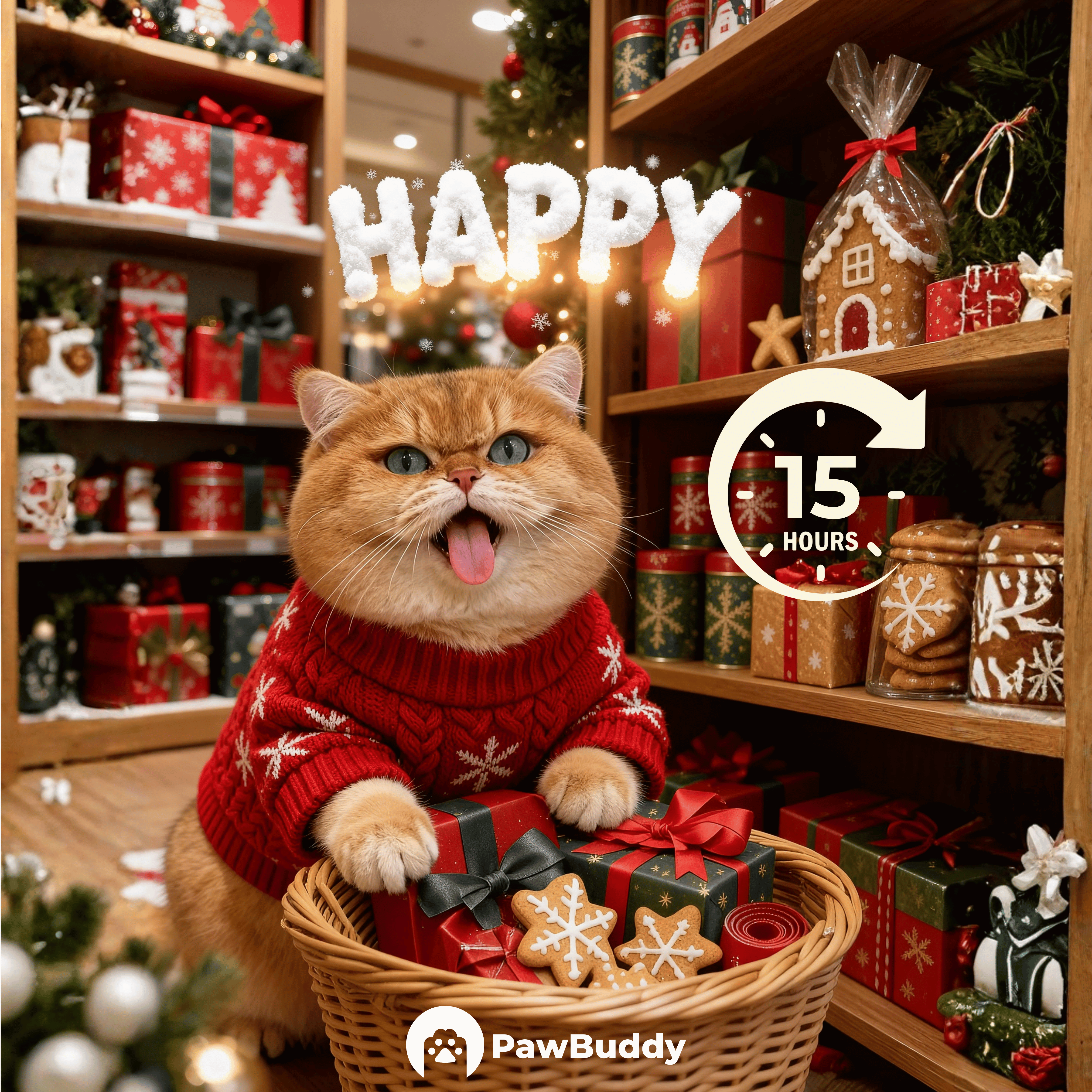 Custom Digital Art Christmas Gift Basket Pet Portrait - Personalized High Resolution Artwork for Pet Lovers, Perfect for Online Sharing or as a Unique Holiday Keepsake