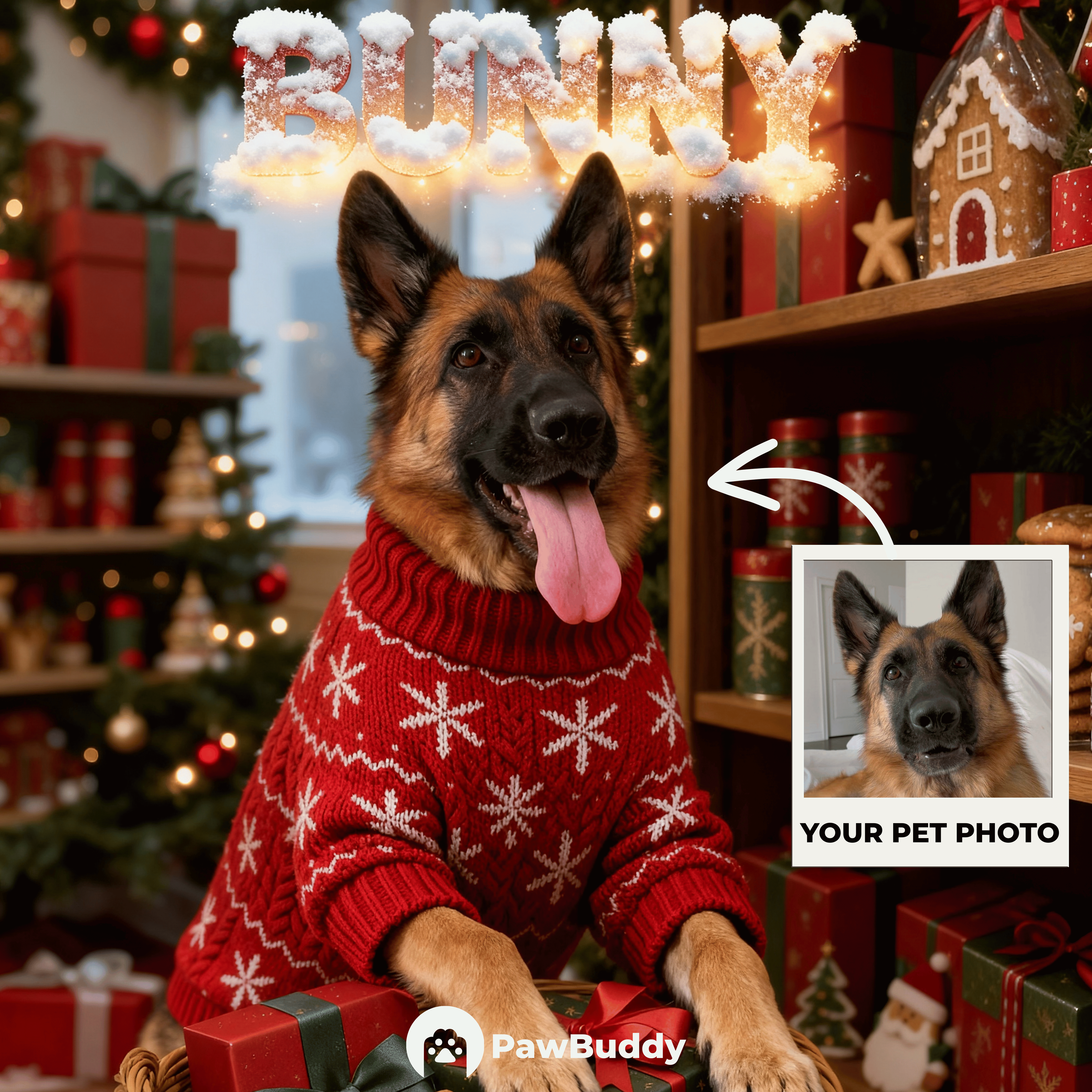 Custom Digital Art Christmas Gift Basket Pet Portrait - Personalized High Resolution Artwork for Pet Lovers, Perfect for Online Sharing or as a Unique Holiday Keepsake