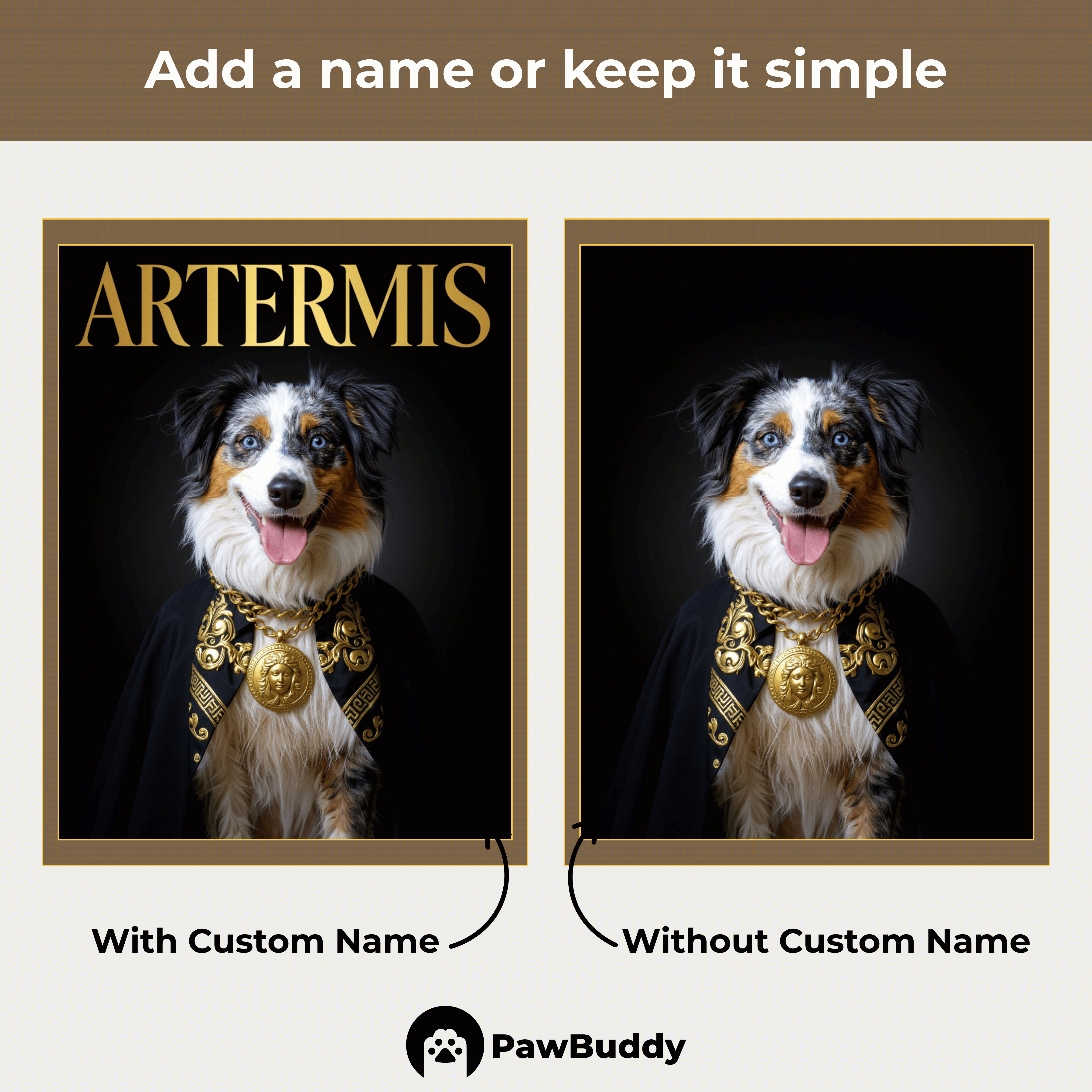 Custom Pet Portrait Baroque Gold Couture Style Digital Artwork – Personalized High-Resolution Artwork for Pet Lovers, Perfect for Online Sharing or as a Unique Luxury Keepsake