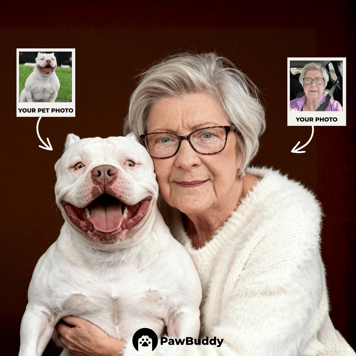 Custom Human & Pet Portrait Caramel Mocha Embrace Digital Artwork - Personalized High-Resolution Artwork for Pet Lovers, Perfect for Online Sharing or as a Unique Elegant Keepsake
