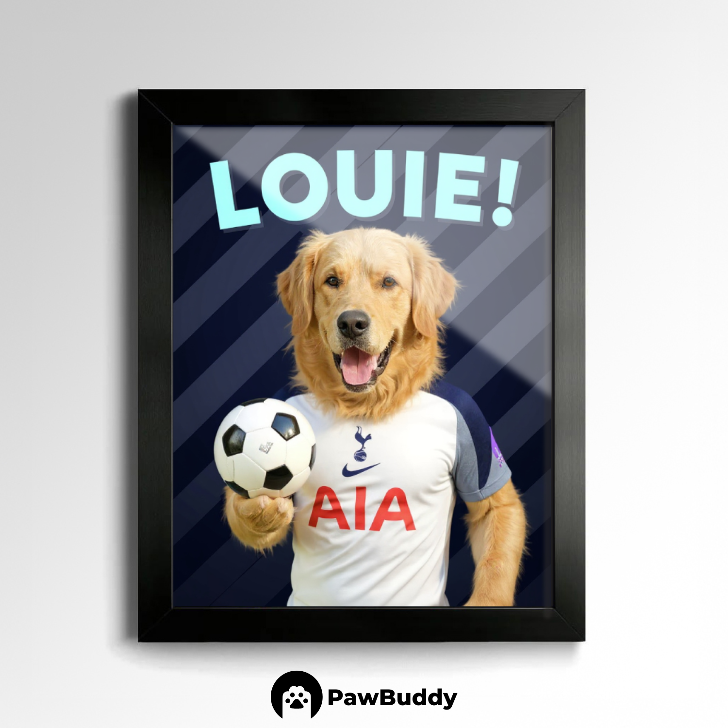 Custom Pet Poster Midnight Defender Soccer Portrait – Personalized High-Resolution Matte Print for Wall Art, Home Decor, or Unique Gifts for Pet Lovers (Frame Not Included)