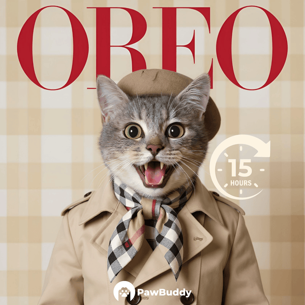 Custom Digital Art British Heritage Trench Couture Style Pet Portrait – Personalized High-Resolution Artwork for Pet Lovers, Perfect for Online Sharing or as a Timeless Elegant Keepsake