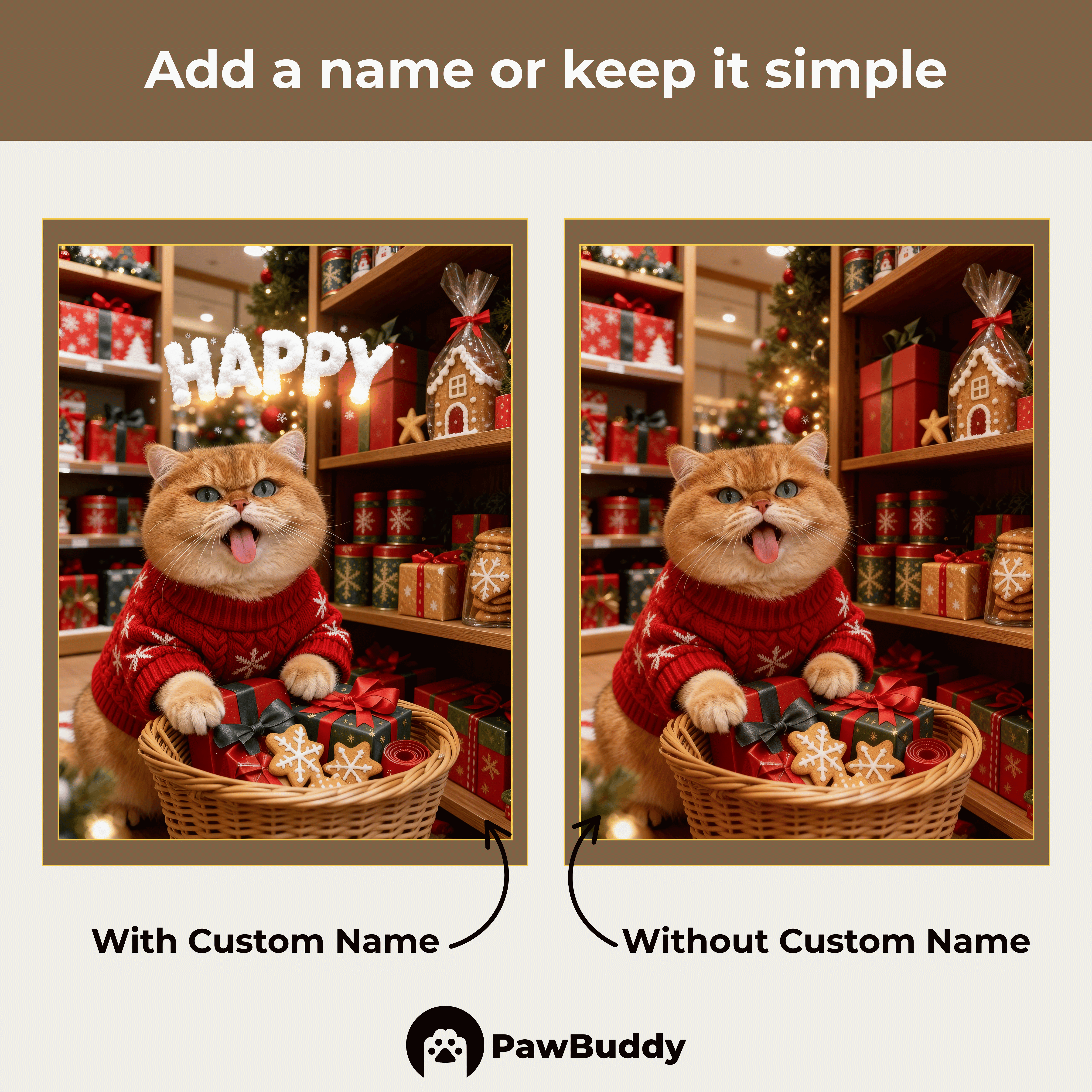 Custom Digital Art Christmas Gift Basket Pet Portrait - Personalized High Resolution Artwork for Pet Lovers, Perfect for Online Sharing or as a Unique Holiday Keepsake