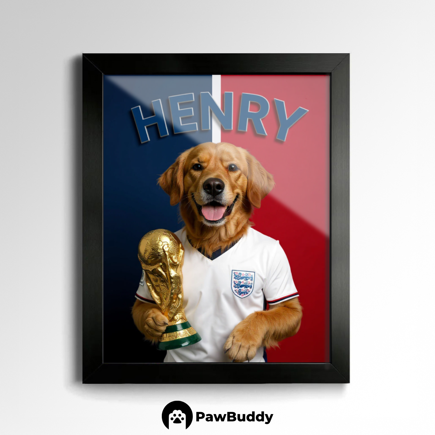 Custom Pet Poster Champion Soccer Portrait – Personalized High-Resolution Matte Print for Wall Art, Home Decor, or Unique Gifts for Pet Lovers (Frame Not Included)
