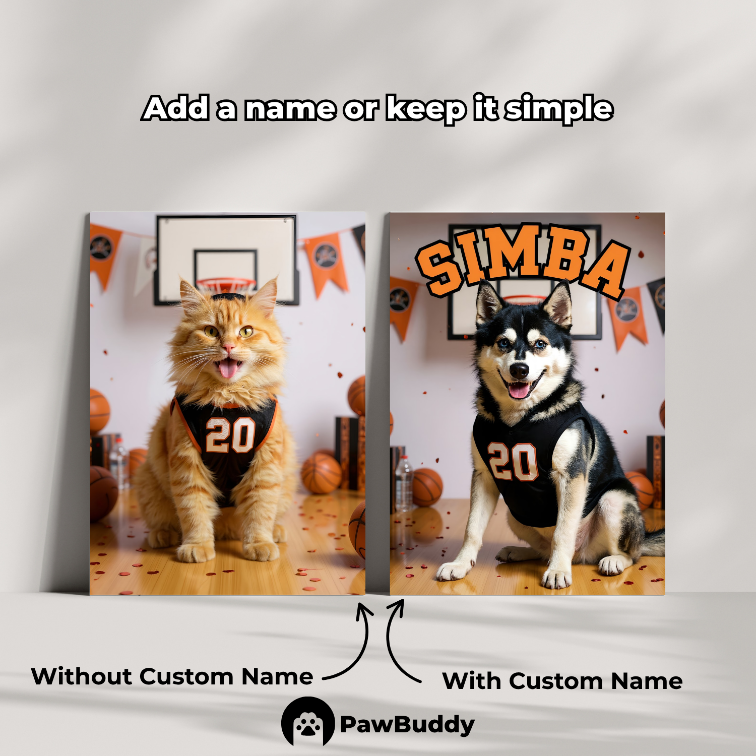 Custom Pet Poster Basketball Star Portrait – Personalized High-Resolution Matte Print for Wall Art, Home Decor, or Unique Gifts for Pet Lovers (Frame Not Included)