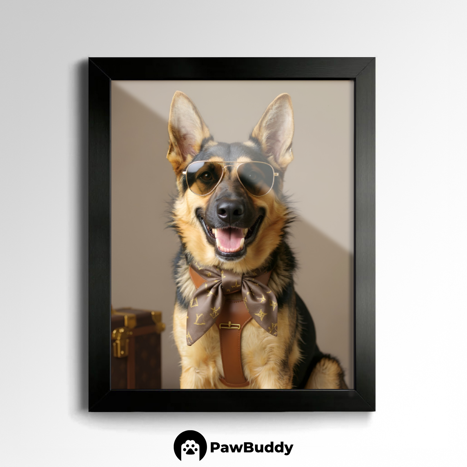 Custom Pet Poster Luxury Jetsetter Portrait – Personalized High-Resolution Matte Print for Wall Art, Home Decor, or Unique Gifts for Pet Lovers (Frame Not Included)