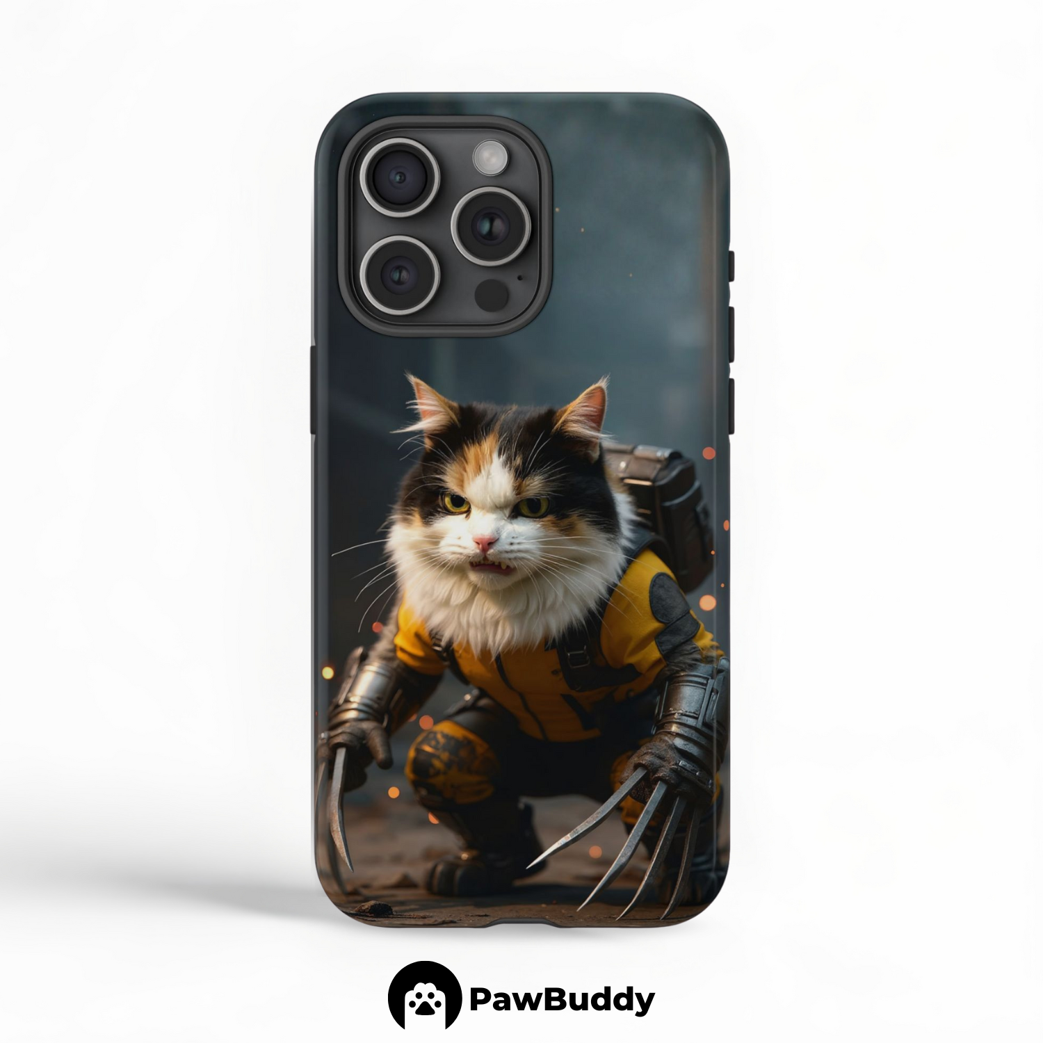 Custom Pet Phone Case for iPhone 11–17, Personalized Hero Claw Warrior Pet Design, Dual-Layer Shockproof PC+TPU Protective Cover with Glossy Wraparound Printing, Unique Gift for Pet Lovers