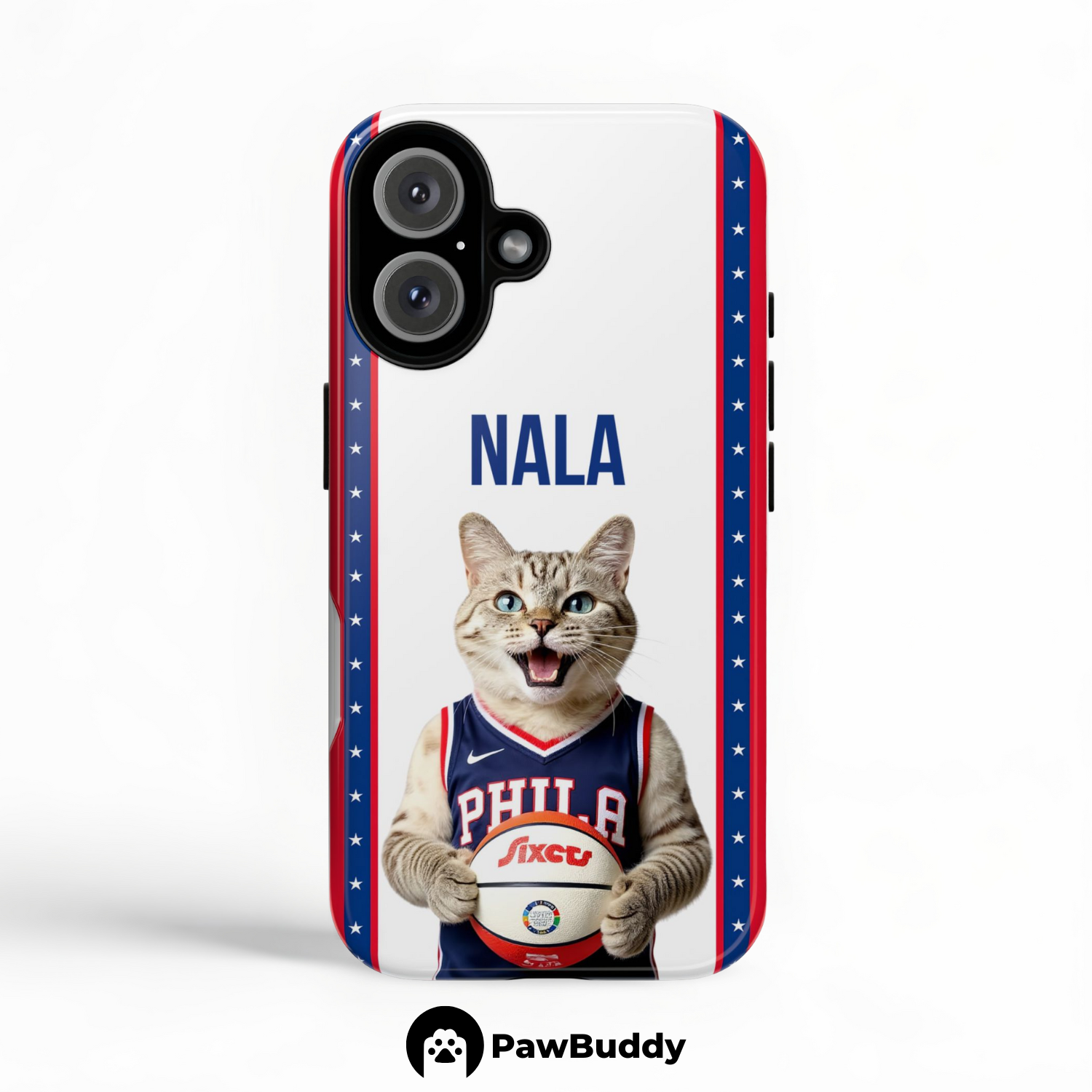 Custom Pet Phone Case for iPhone 11–17, Personalized All-Star Legacy Basketball Portrait Design, Dual-Layer Shockproof PC+TPU Protective Cover with Glossy Wraparound Printing, Unique Gift for Pet Lovers